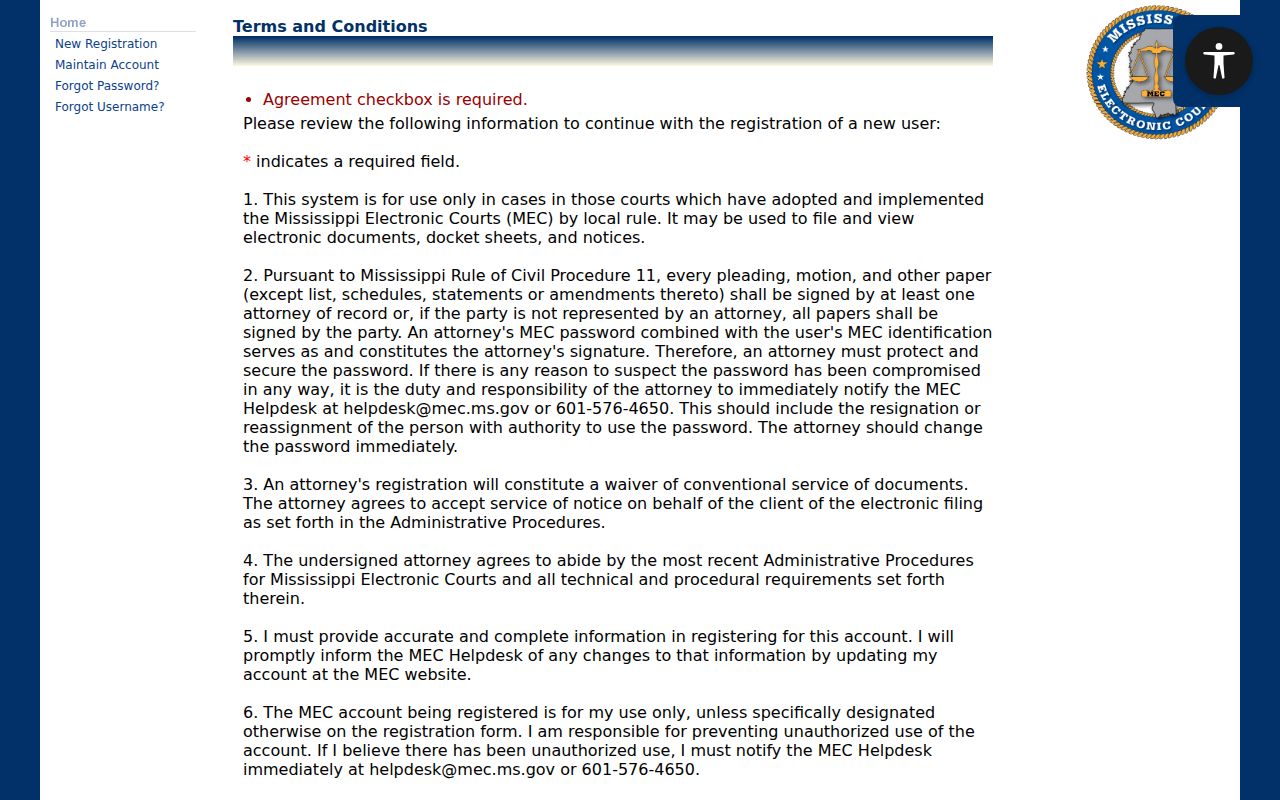 Public docket access terms governing Calhoun County warrant and case record viewing